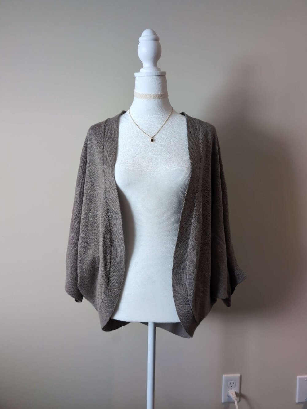 Olive Cotton/Linen Cocoon Style Shrug
